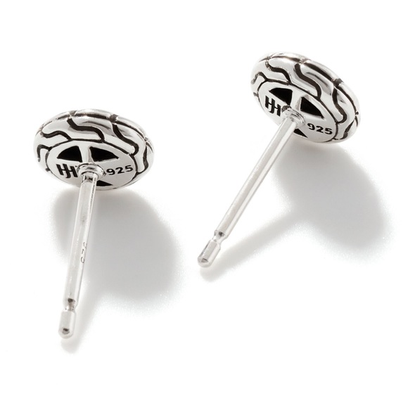John Hardy Stud Earrings with Black Sapphire - Picture 2 of 4